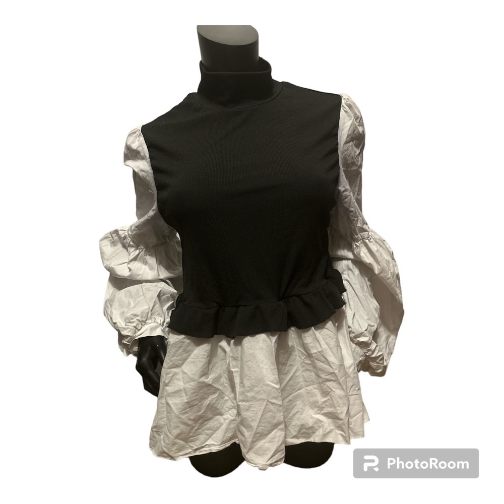 SHEIN Curve peplum dress shirt